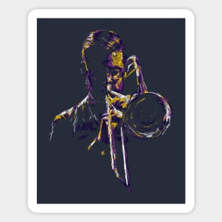 abstract jazz trumpet player colorful Magnet